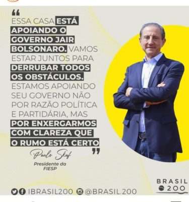 FIESP  apoia o  governo Jair Bolsonaro