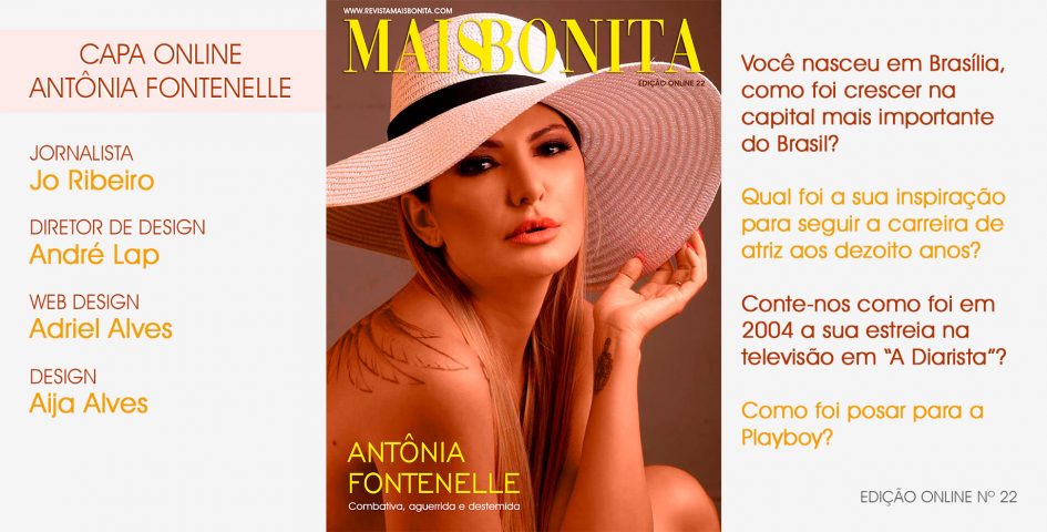 Talentosa Antônia Fontenelle é capa da Revista Mais Bonita