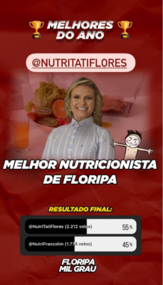 Tatiane Flores recebe título Melhor Nutricionista em 2024.