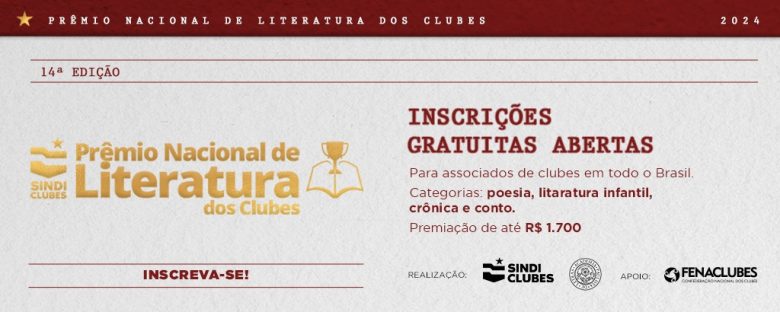 14° edição do Prêmio Nacional de Literatura dos Clubes