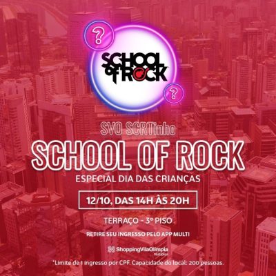 SVO SECRETINHO com School of Rock para o Dia das Crianças