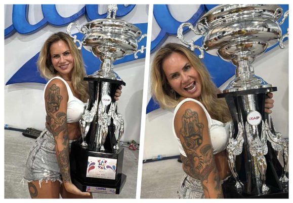 Musa fitness Isis Camargo celebra retorno da escola ao Grupo Especial