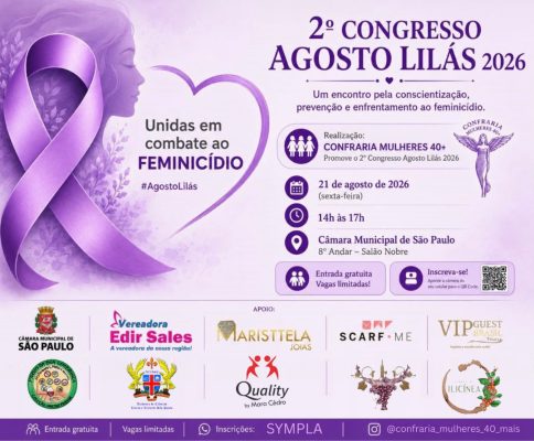 2º Congresso Agosto Lilás 2026 combate ao Feminicídio